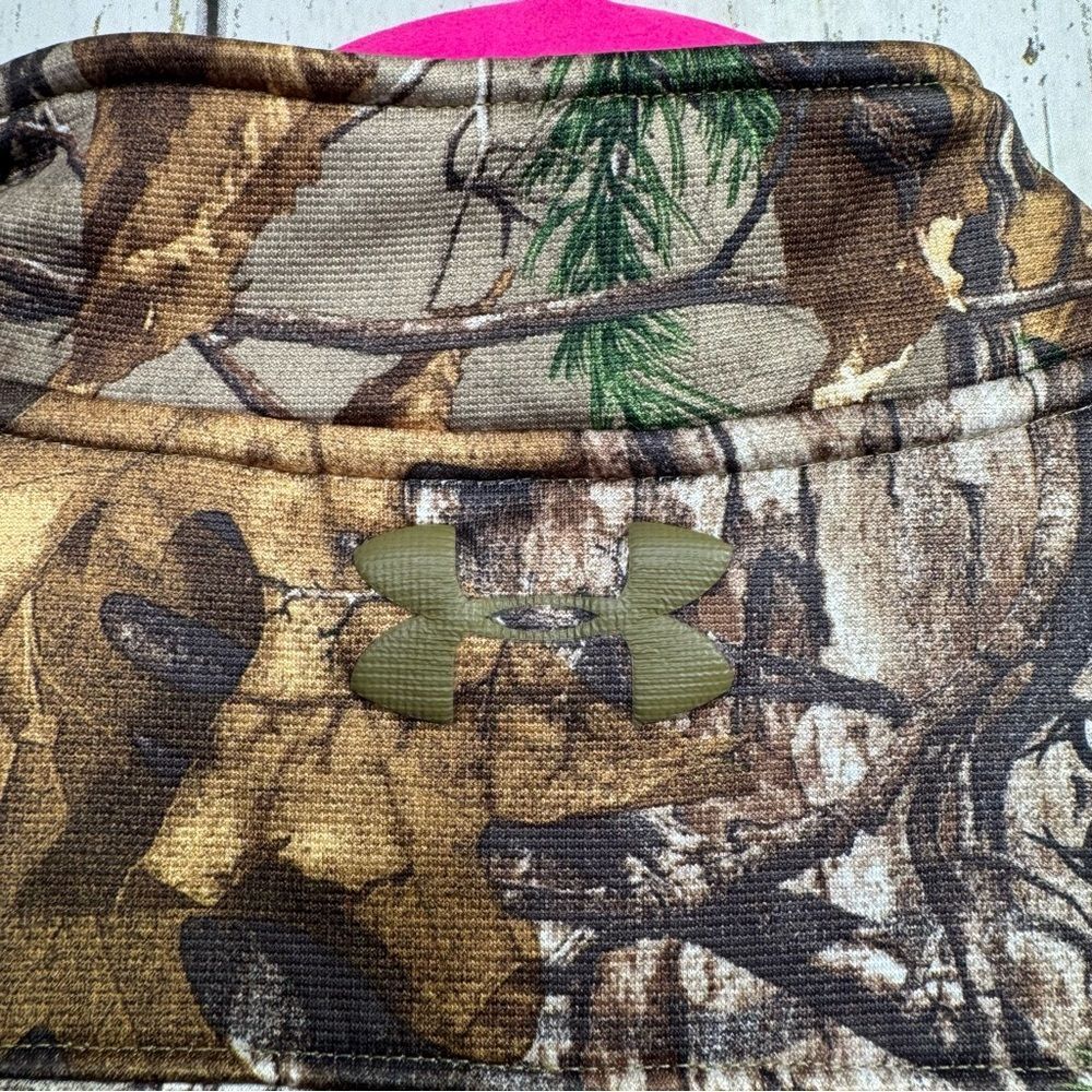 Under Armour Camo Quarter Zip Fleece Pullover Realtree Hunting Jacket L Outdoor - Picture 14 of 16